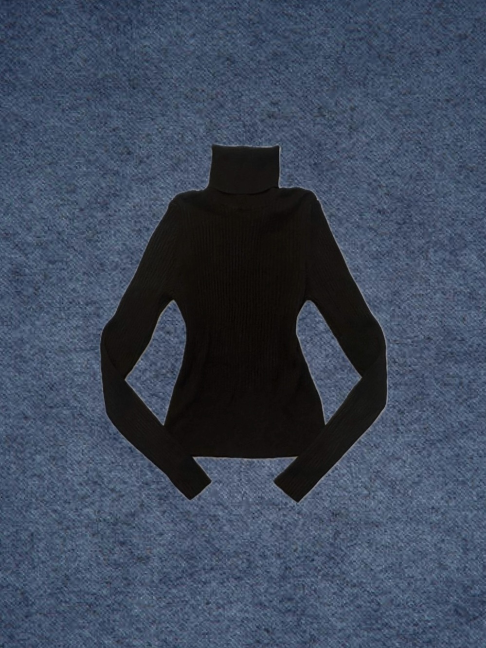 Zara Black Ribbed Turtleneck Ribbed Sweater